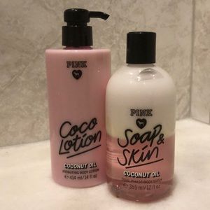 PINK Coconut Body Wash and Lotion